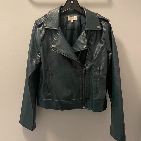 Skies Are Blue Vegan Leather Moto Jacket, Large - Picture 1 of 10